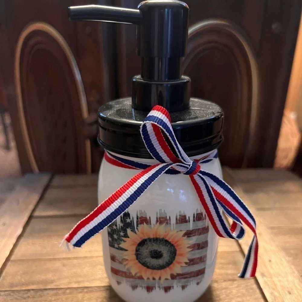 Handmade lotion/hand soap dispenser 7 1/2 in high